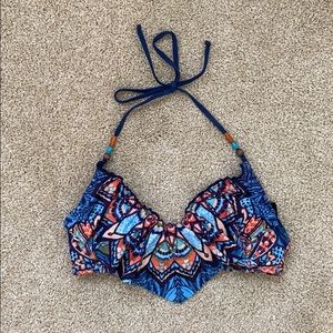 Lucky Brand Printed Halter Swim Top